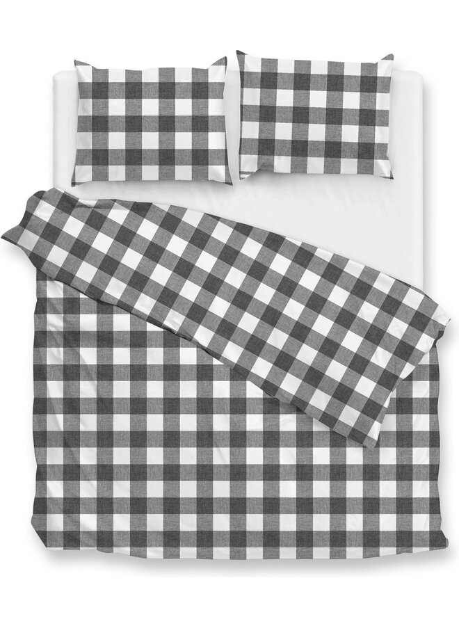 Dekbedovertrek Quattro-di-Lino Antraciet - Katoen PL1