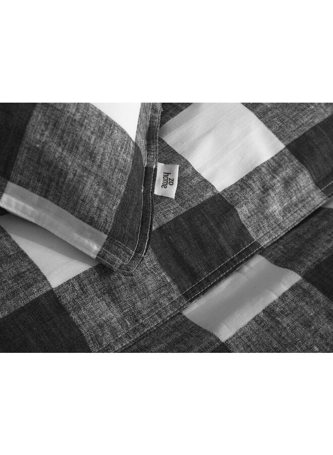 ZO! Home Dekbedovertrek Quattro-di-Lino Antraciet - Katoen