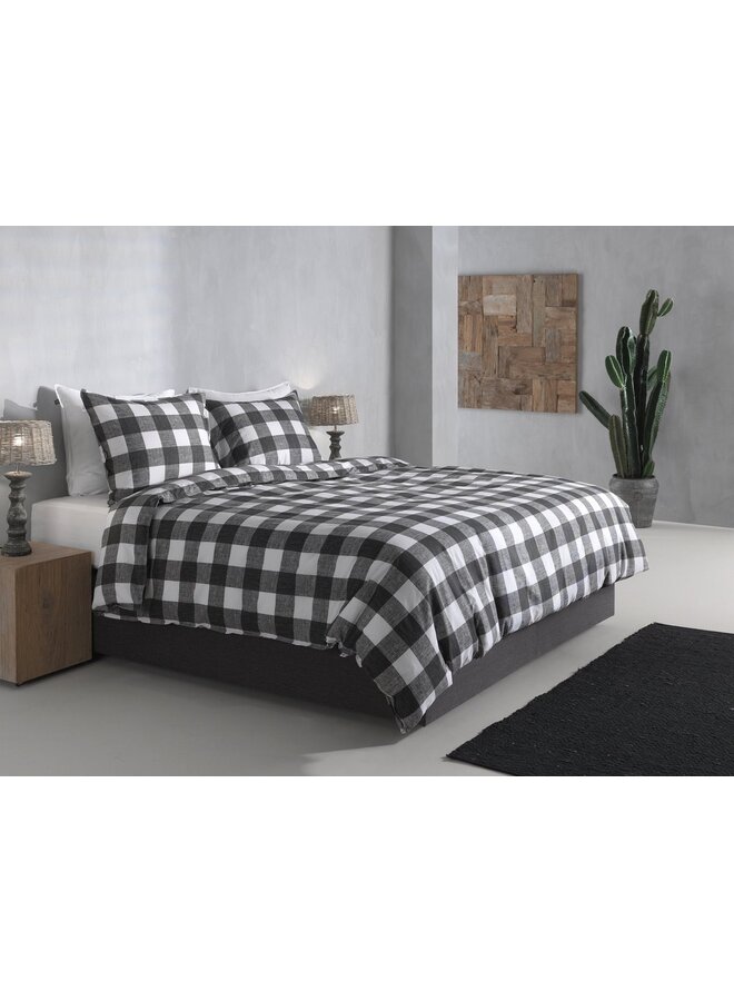 ZO! Home Dekbedovertrek Quattro-di-Lino Antraciet - Katoen