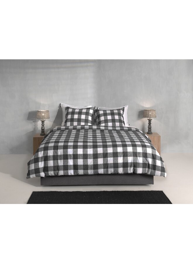 ZO! Home Dekbedovertrek Quattro-di-Lino Antraciet - Katoen