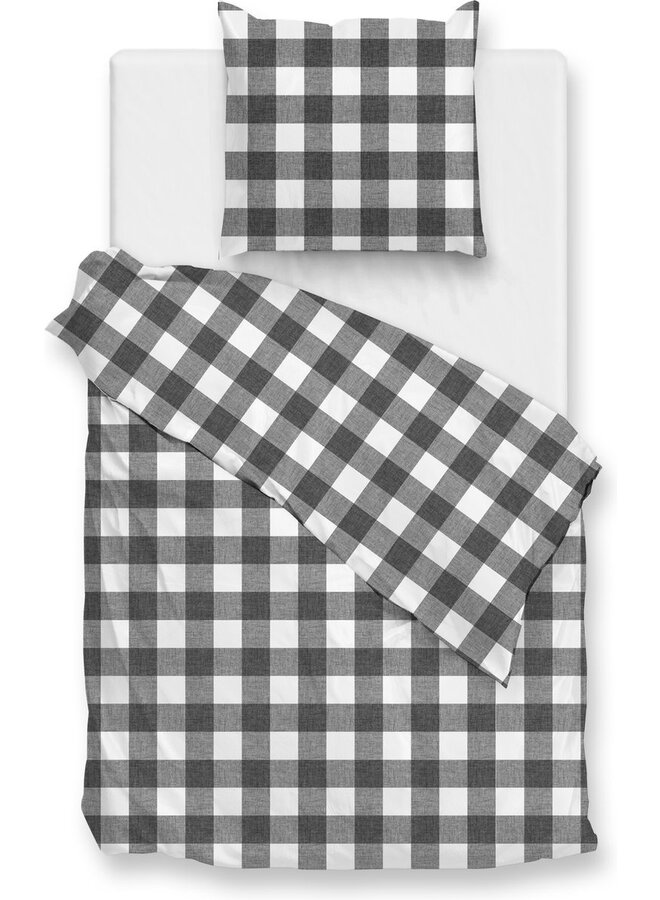 ZO! Home Dekbedovertrek Quattro-di-Lino Antraciet - Katoen