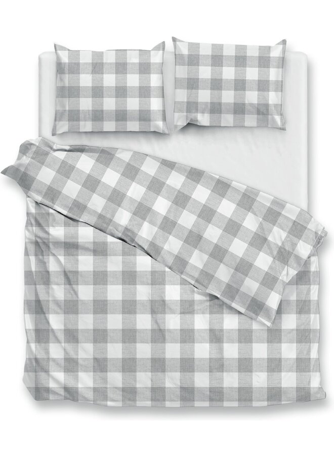 Dekbedovertrek Quattro-di-Lino Grijs - Katoen