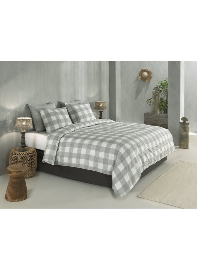 ZO! Home Dekbedovertrek Quattro-di-Lino Grijs - Katoen