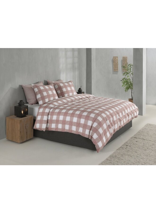 ZO! Home Dekbedovertrek Quattro-di-Lino Roze - Katoen