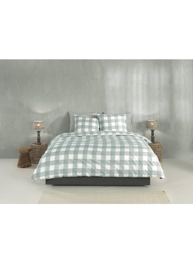 ZO! Home Dekbedovertrek Quattro-di-Lino Mint Groen - Katoen