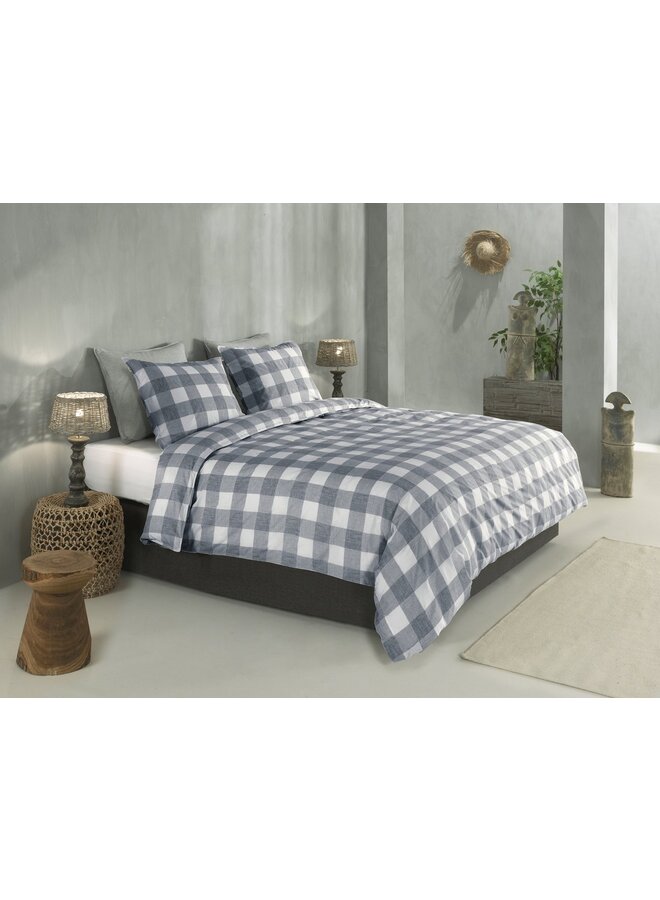 ZO! Home Dekbedovertrek Quattro-di-Lino Blauw - Katoen