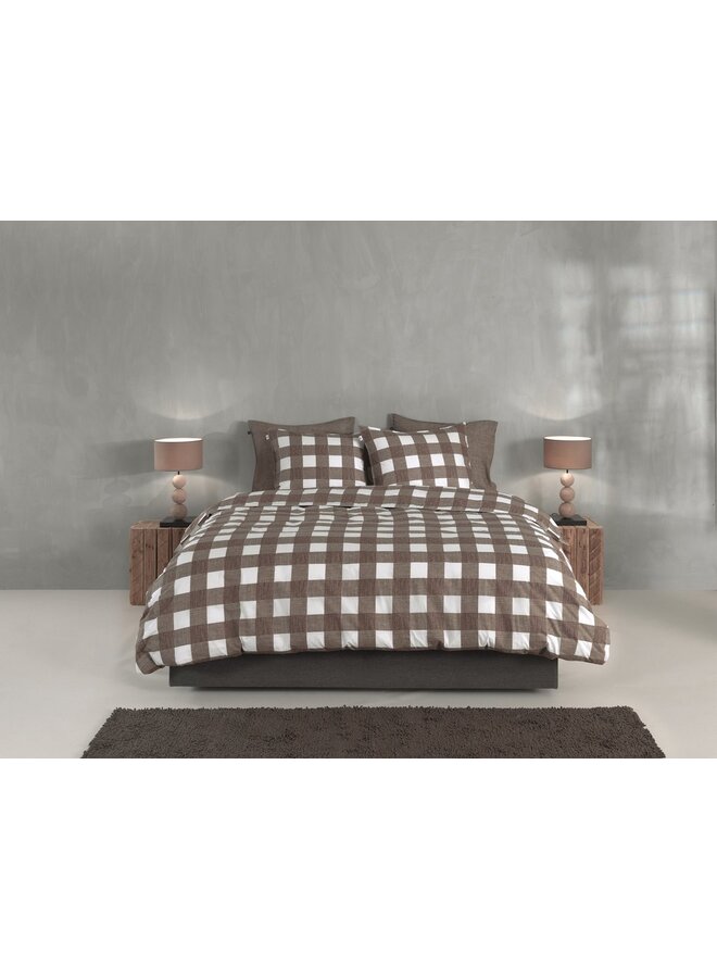 ZO! Home Dekbedovertrek Quattro-di-Lino Taupe - Katoen