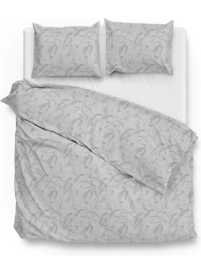 ZO! Home Dekbedovertrek Fiori-di-Satinado Grijs - Katoensatijn