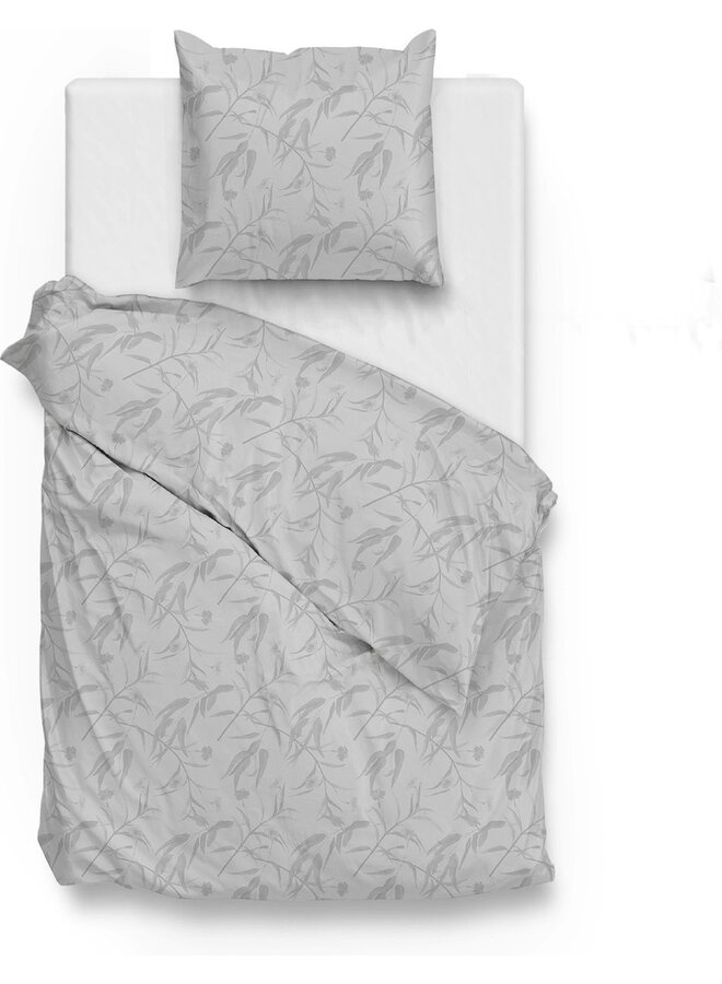 ZO! Home Dekbedovertrek Fiori-di-Satinado Grijs - Katoensatijn