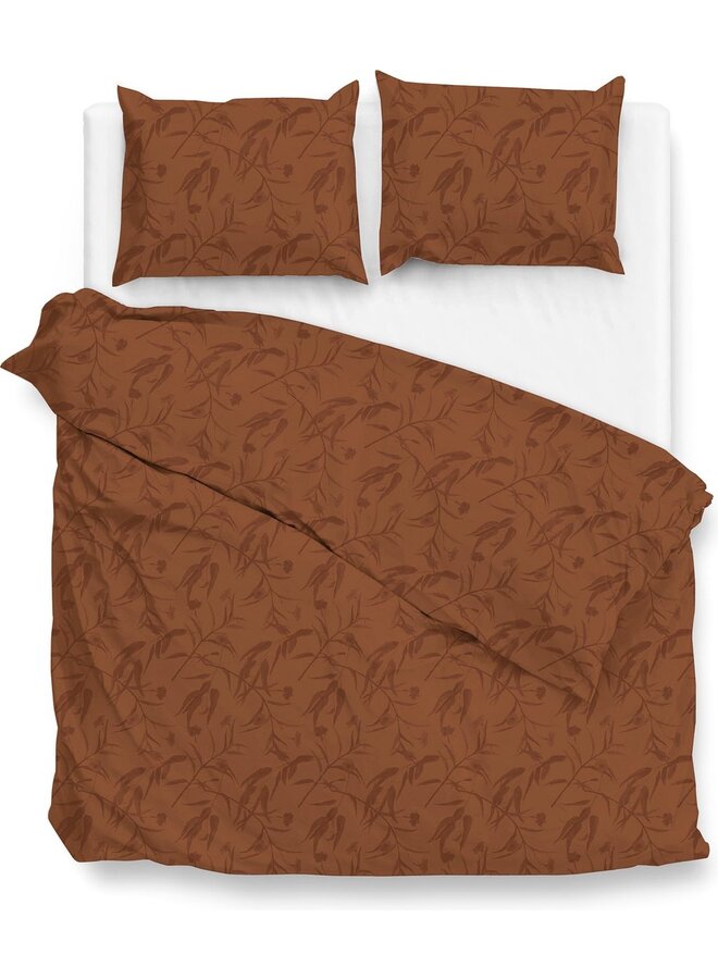 ZO! Home Dekbedovertrek Fiori-di-Satinado Oranje - Katoensatijn