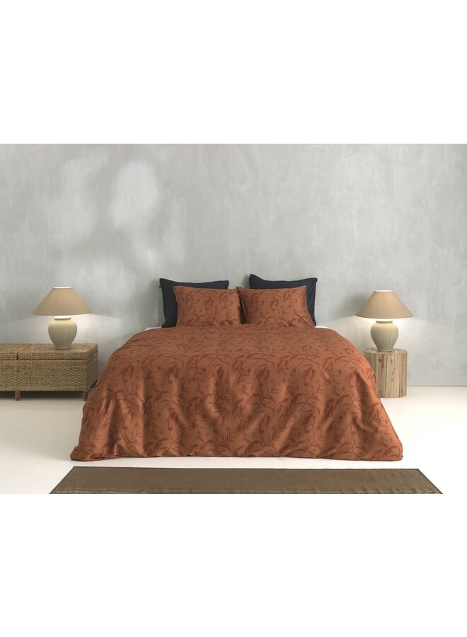 ZO! Home Dekbedovertrek Fiori-di-Satinado Oranje - Katoensatijn