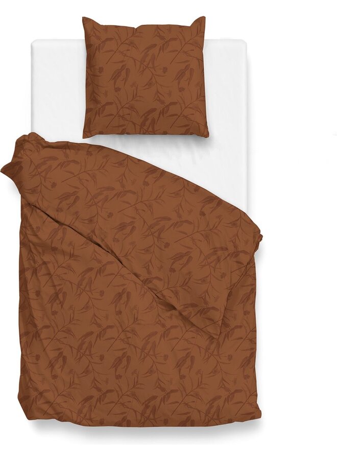 ZO! Home Dekbedovertrek Fiori-di-Satinado Oranje - Katoensatijn