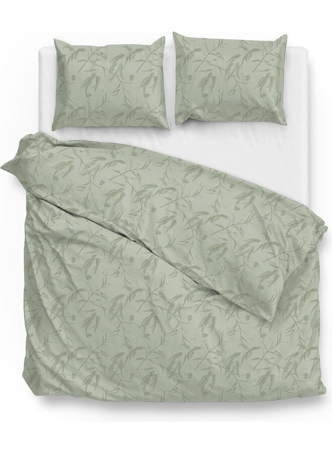 ZO! Home Dekbedovertrek Fiori-di-Satinado Groen - Katoensatijn