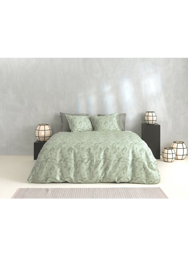 ZO! Home Katoen/Satijn Dekbedovertrek Bladeren Groen