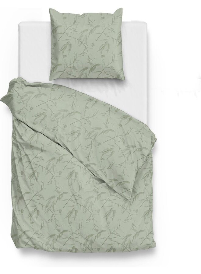 ZO! Home Dekbedovertrek Fiori-di-Satinado Groen - Katoensatijn