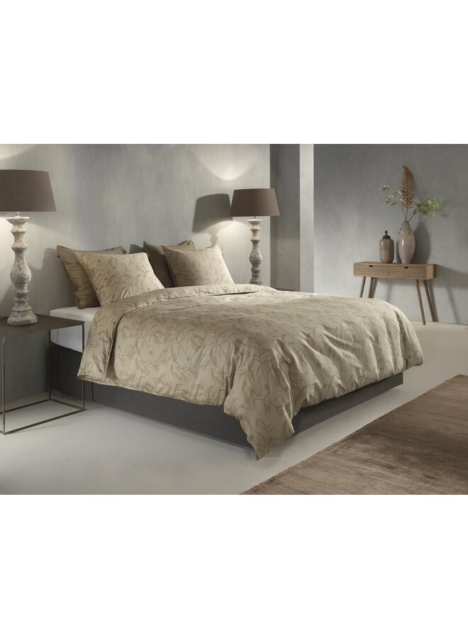 ZO! Home Dekbedovertrek Fiori-di-Satinado Beige - Katoensatijn