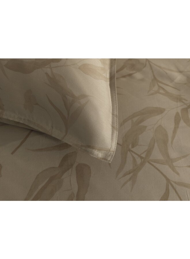 ZO! Home Dekbedovertrek Fiori-di-Satinado Beige - Katoensatijn