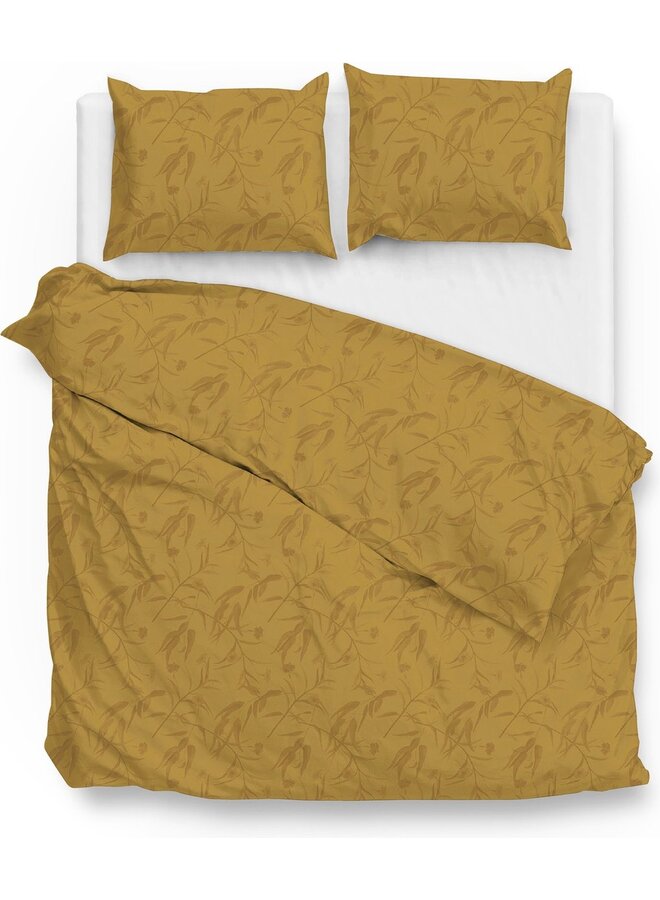 Dekbedovertrek Fiori-di-Satinado Geel - Katoensatijn