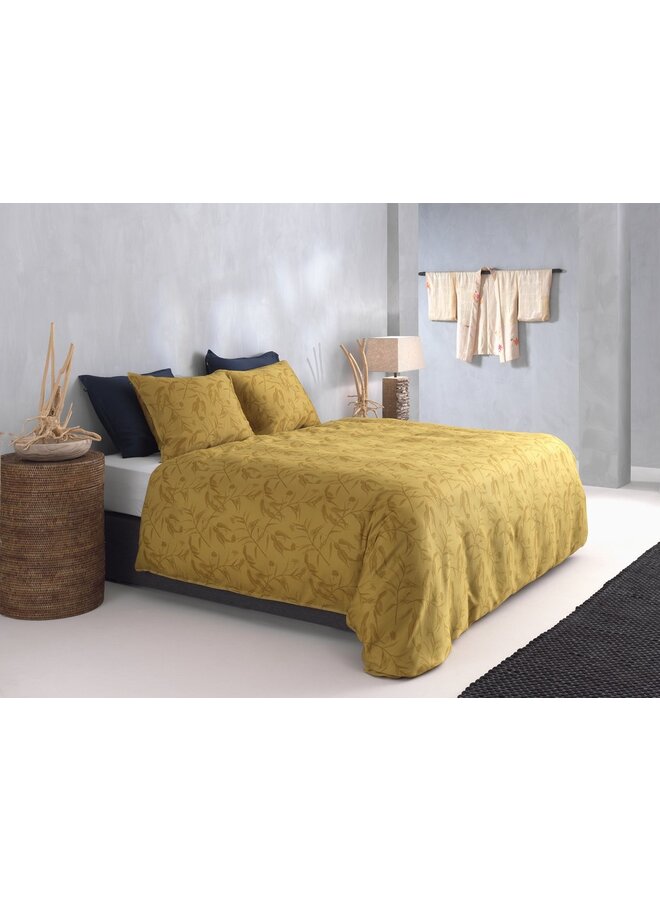 ZO! Home Dekbedovertrek Fiori-di-Satinado Geel - Katoensatijn
