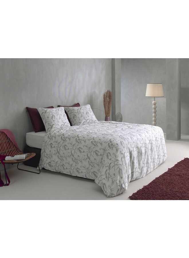 ZO! Home Dekbedovertrek Fiori-di-Satinado Wit - Katoensatijn