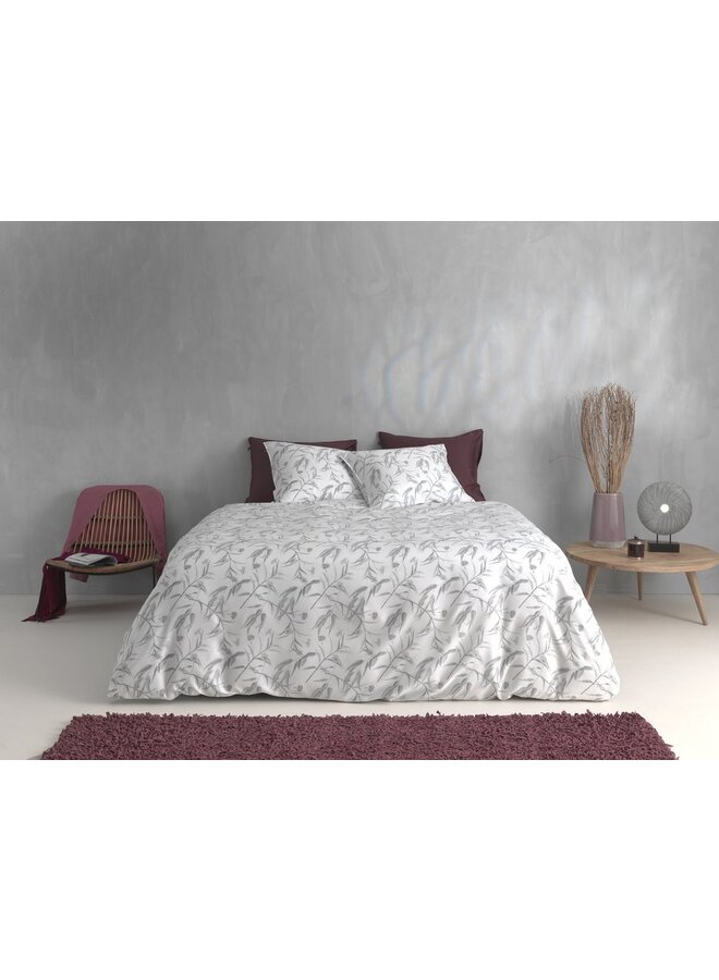 ZO! Home Dekbedovertrek Fiori-di-Satinado Wit - Katoensatijn
