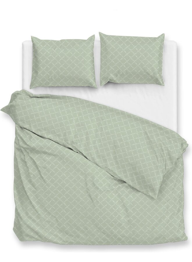 ZO! Home Dekbedovertrek Linea-di-Satinado Groen - Katoensatijn