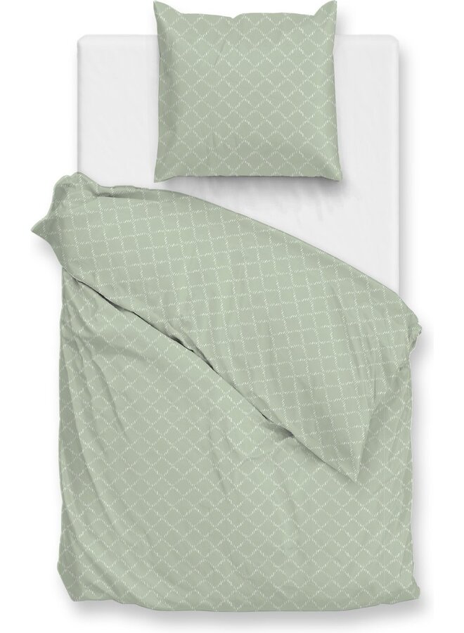 ZO! Home Dekbedovertrek Linea-di-Satinado Groen - Katoensatijn
