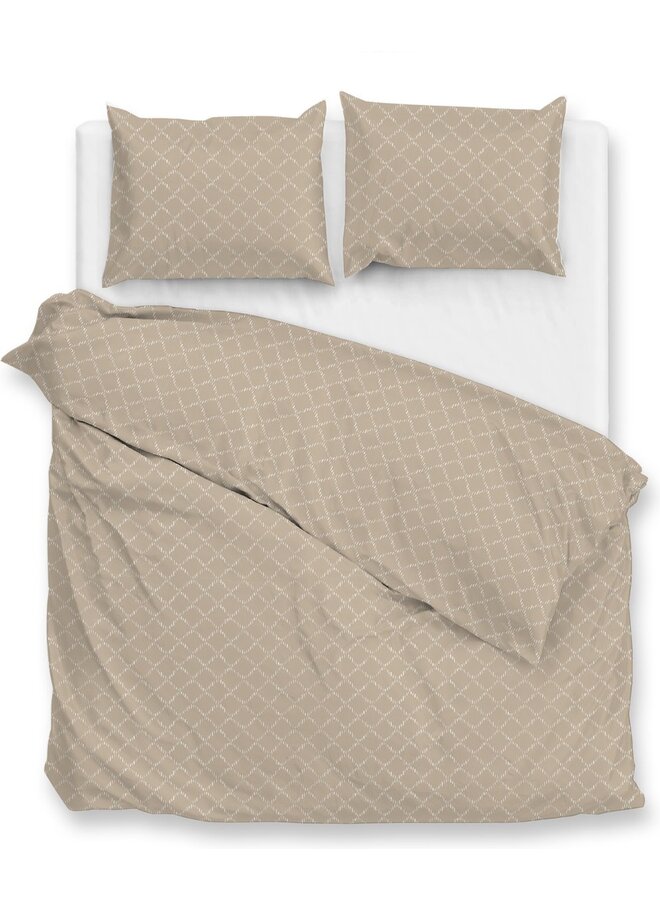 Dekbedovertrek Linea-di-Satinado Beige - Katoensatijn