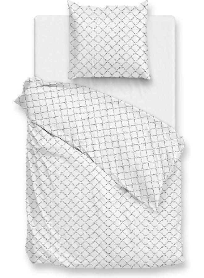 ZO! Home Dekbedovertrek Linea-di-Satinado Wit -  Katoensatijn