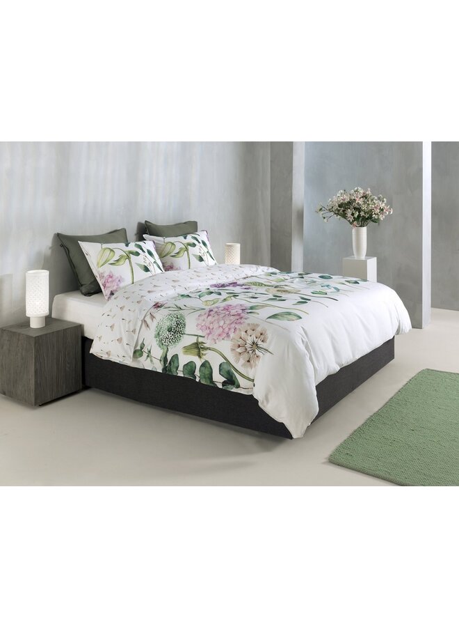 ZO! Home Dekbedovertrek Dandelion Wit - Katoensatijn