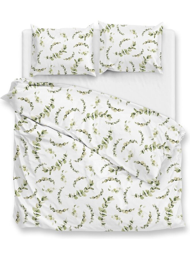 Dekbedovertrek Eucalia Wit -  Katoensatijn PL1