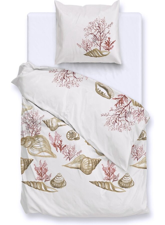 ZO! Home Dekbedovertrek Guscio Beige -  Katoensatijn