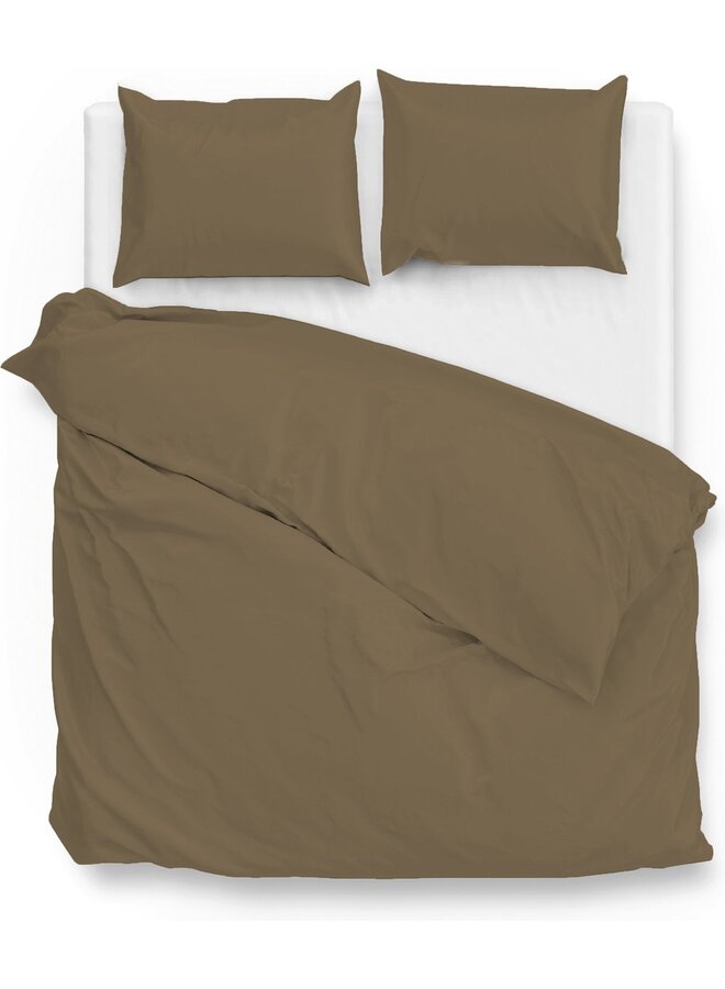 Dekbedovertrek Satinado Uni Taupe -  Katoensatijn