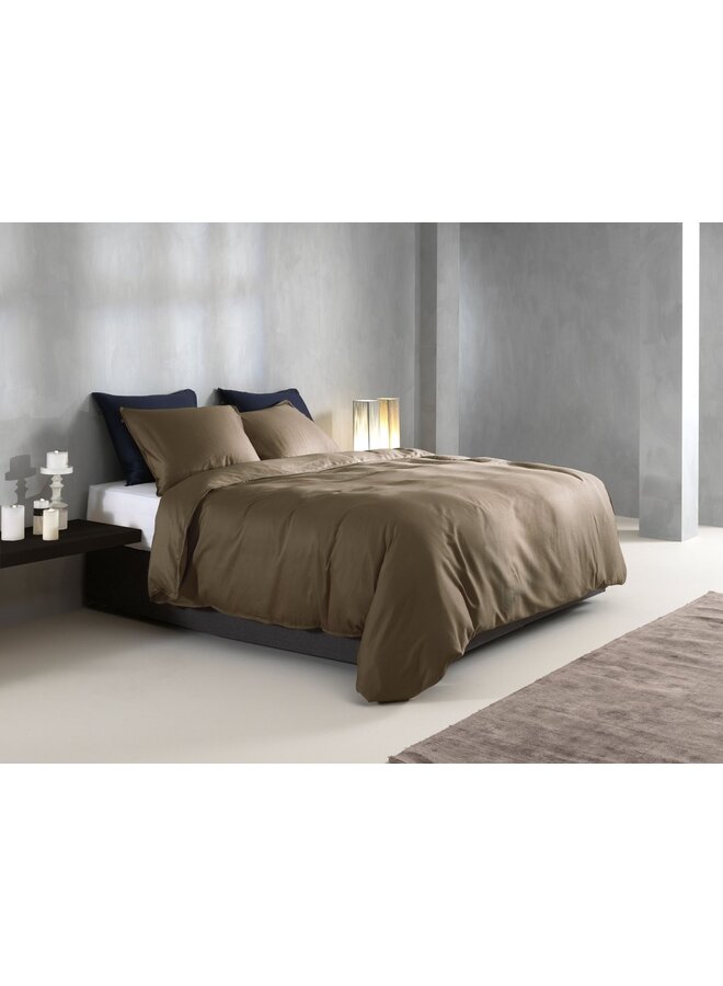 ZO! Home Dekbedovertrek Satinado Uni Taupe -  Katoensatijn
