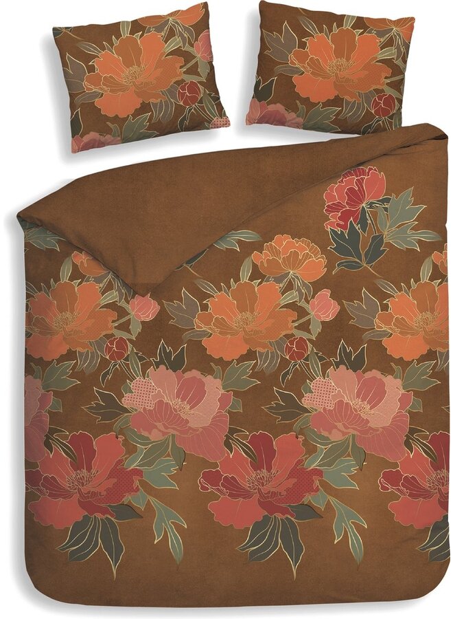 Heckett & Lane Dekbedovertrek Francesco Oranje - Flanel