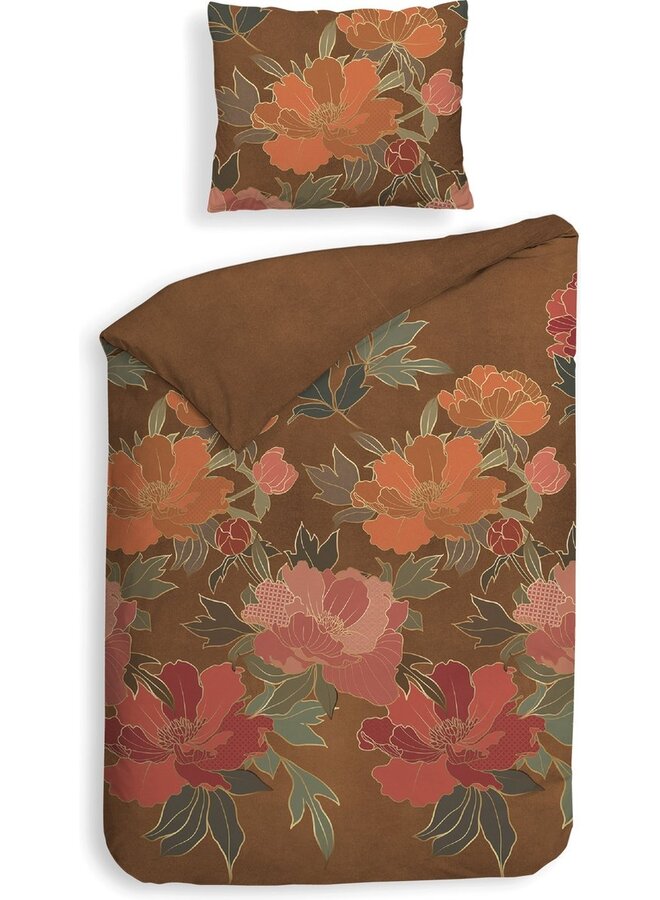 Heckett & Lane Dekbedovertrek Francesco Oranje - Flanel