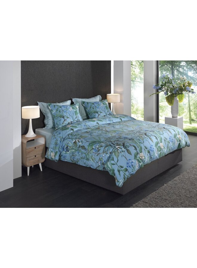 Heckett & Lane Dekbedovertrek Martina  Blauw - Flanel