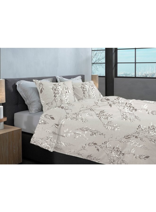 Heckett & Lane Dekbedovertrek Chiara Grijs - Flanel