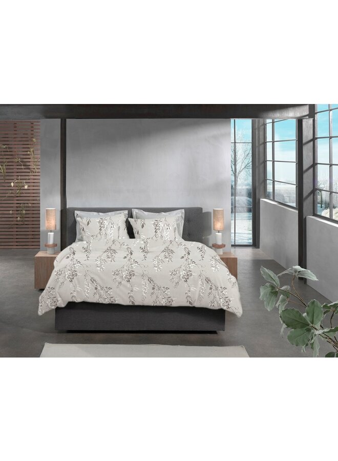 Heckett & Lane Dekbedovertrek Chiara Grijs - Flanel