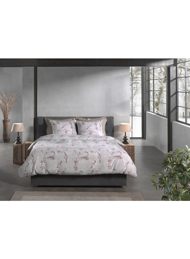 Heckett & Lane Dekbedovertrek Rosalie Grijs - Flanel