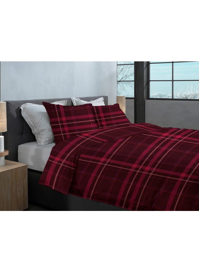 Heckett & Lane Dekbedovertrek Silvan Rood - Flanel