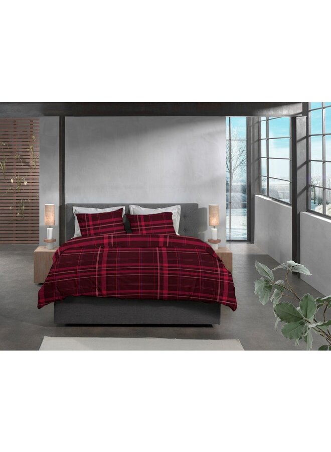 Heckett & Lane Dekbedovertrek Silvan Rood - Flanel