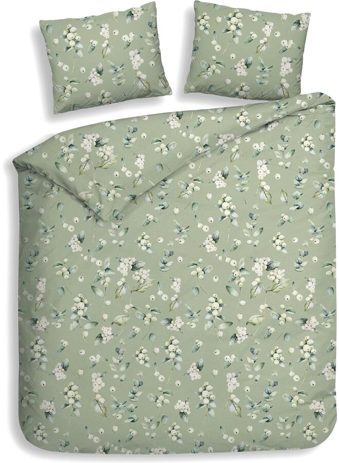 Heckett & Lane Dekbedovertrek Ciro Groen - Flanel