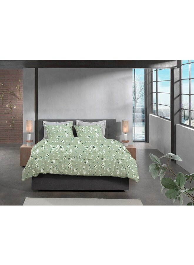 Heckett & Lane Dekbedovertrek Ciro Groen - Flanel