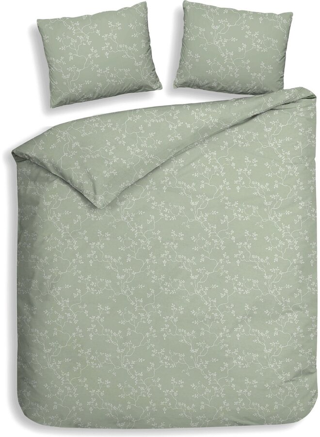 Heckett & Lane Dekbedovertrek Alloro Groen - Flanel