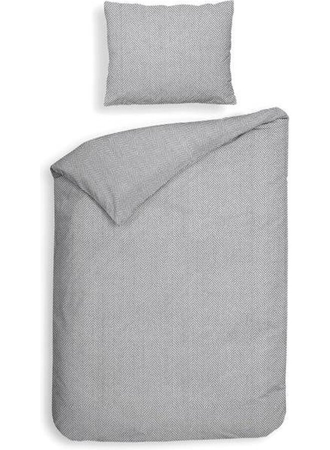 Heckett & Lane Dekbedovertrek Spina Grijs - Flanel