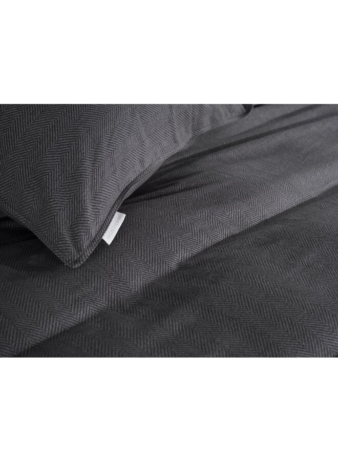 Heckett & Lane Dekbedovertrek Spina Antraciet - Flanel