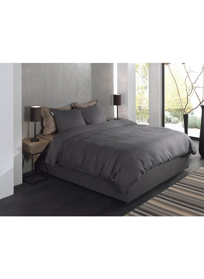 Heckett & Lane Dekbedovertrek Spina Antraciet - Flanel