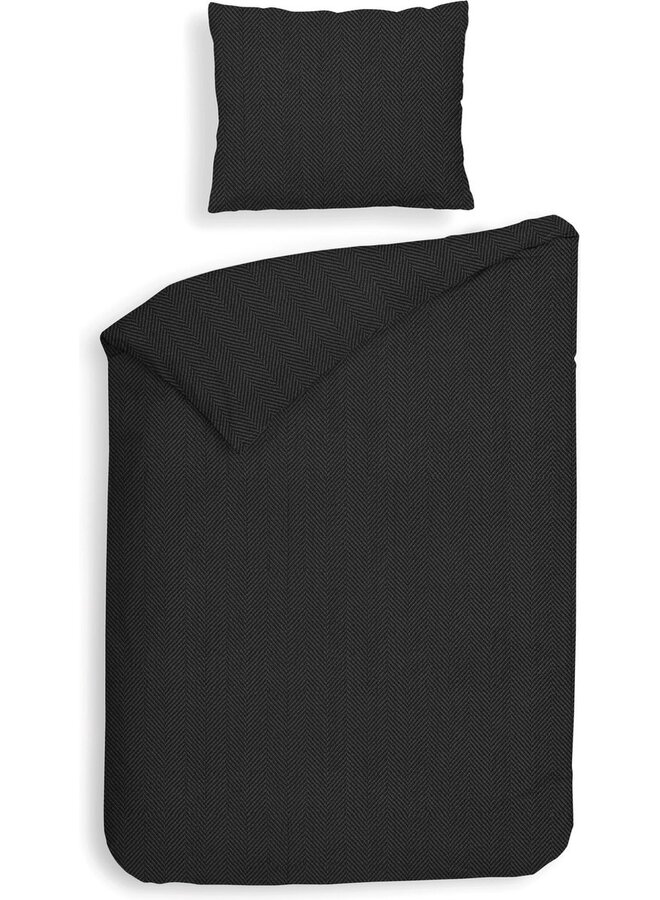 Heckett & Lane Dekbedovertrek Spina Antraciet - Flanel