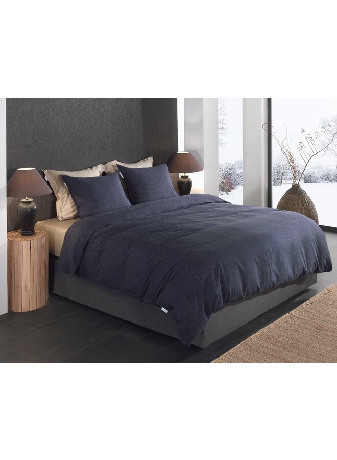 Heckett & Lane Dekbedovertrek Franela Blauw - Flanel